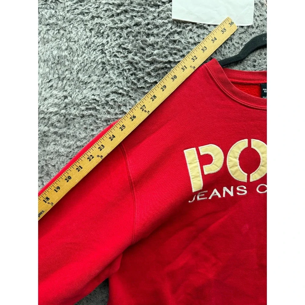 Vintage Polo Jeans Co. Ralph Lauren Fleece Crewneck Sweatshirt Red Mens Size L